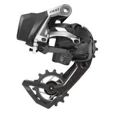 SRAM Rear derailleur RED AXS E1 12 speed Orbit chain management technology keeps the drivetrain quiet and secure. 16 g lighter than previous gen.